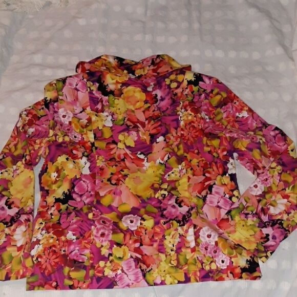 Erin London Floral‎ Light Jacket Full Zip Small - Picture 7 of 8
